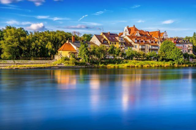 Houses on the Danube in Regensburg, Germany - Photo Credit: Felix Mittermeier