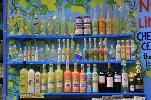 Limoncello bottles in Sorrento - Photo Credit: Alex B via Pixabay