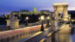 View of Chain Bridge, lion statues, and Danube at night - Photo Credit: hince