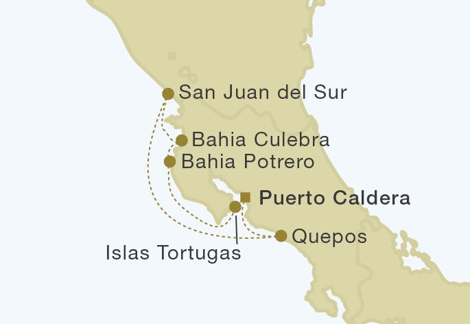 Costa Rica & Nicaragua 7 Nights Itinerary Map
