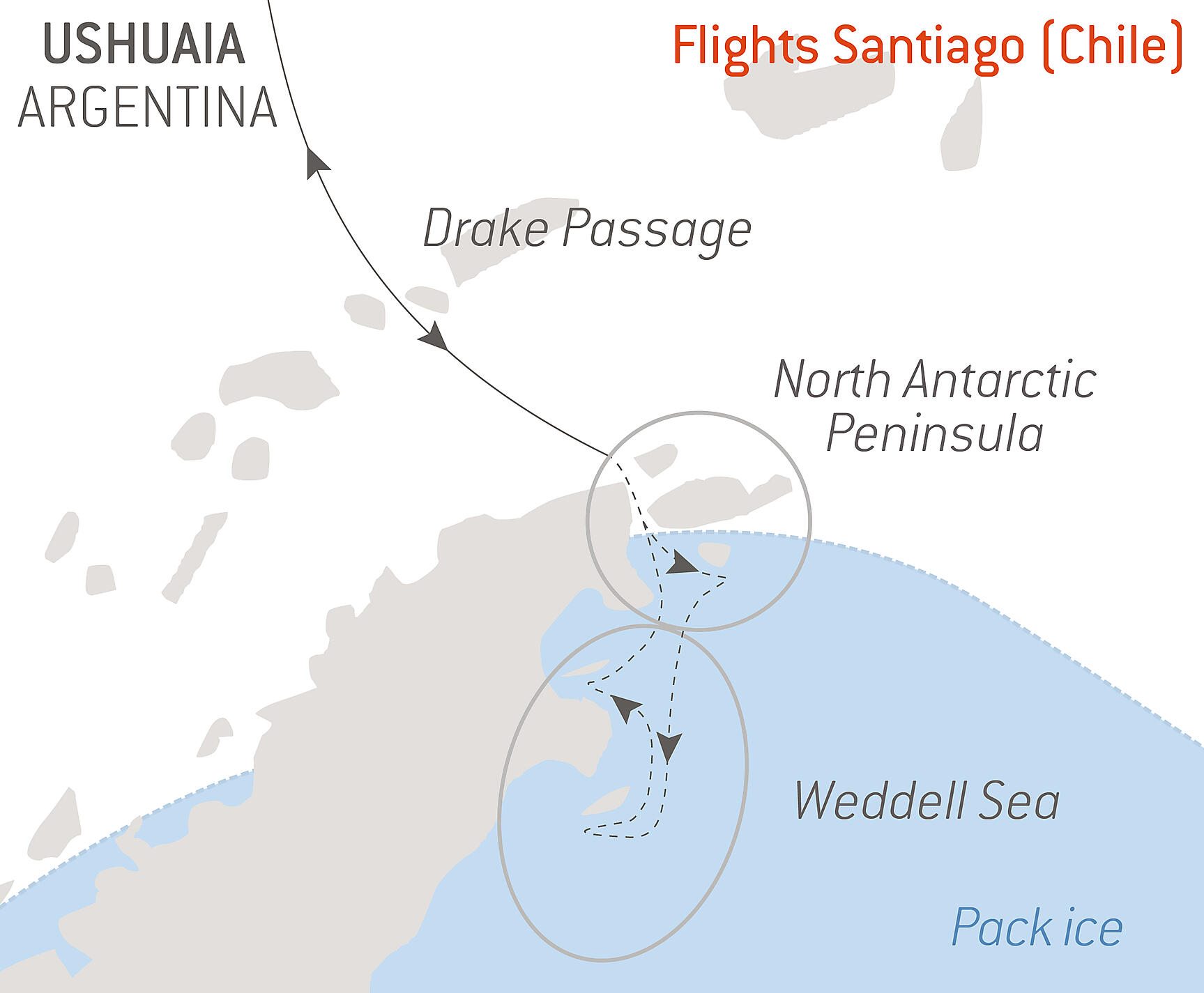 The Emperor Penguins of Weddell Sea Itinerary Map