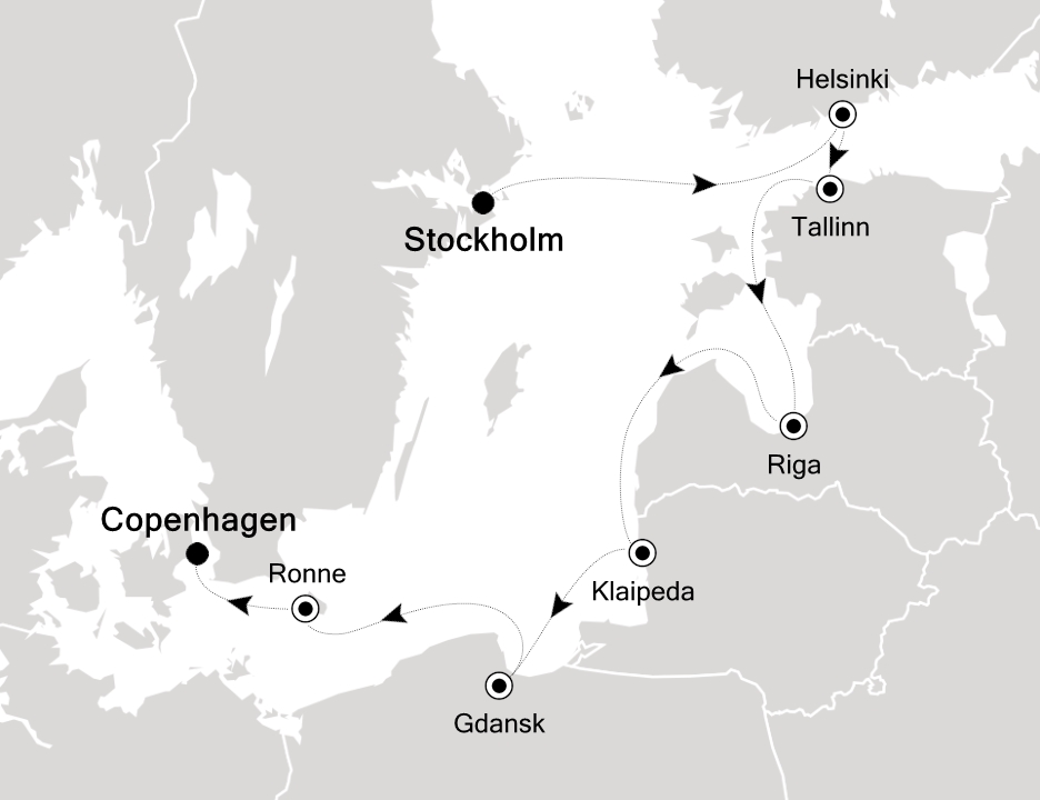 Northern Europe & British Isles Cruise Itinerary Map