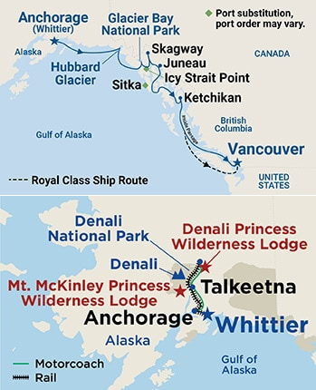 12-Day Denali Explorer - Tour HB5 Itinerary Map